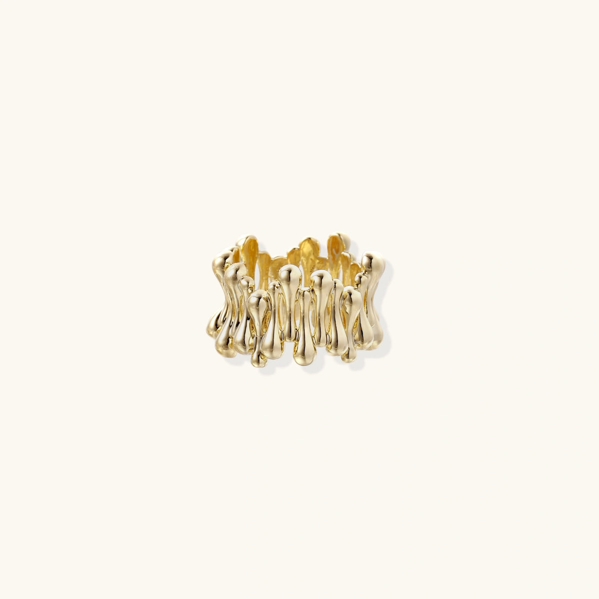 Bague Sculpture Corde Dorée