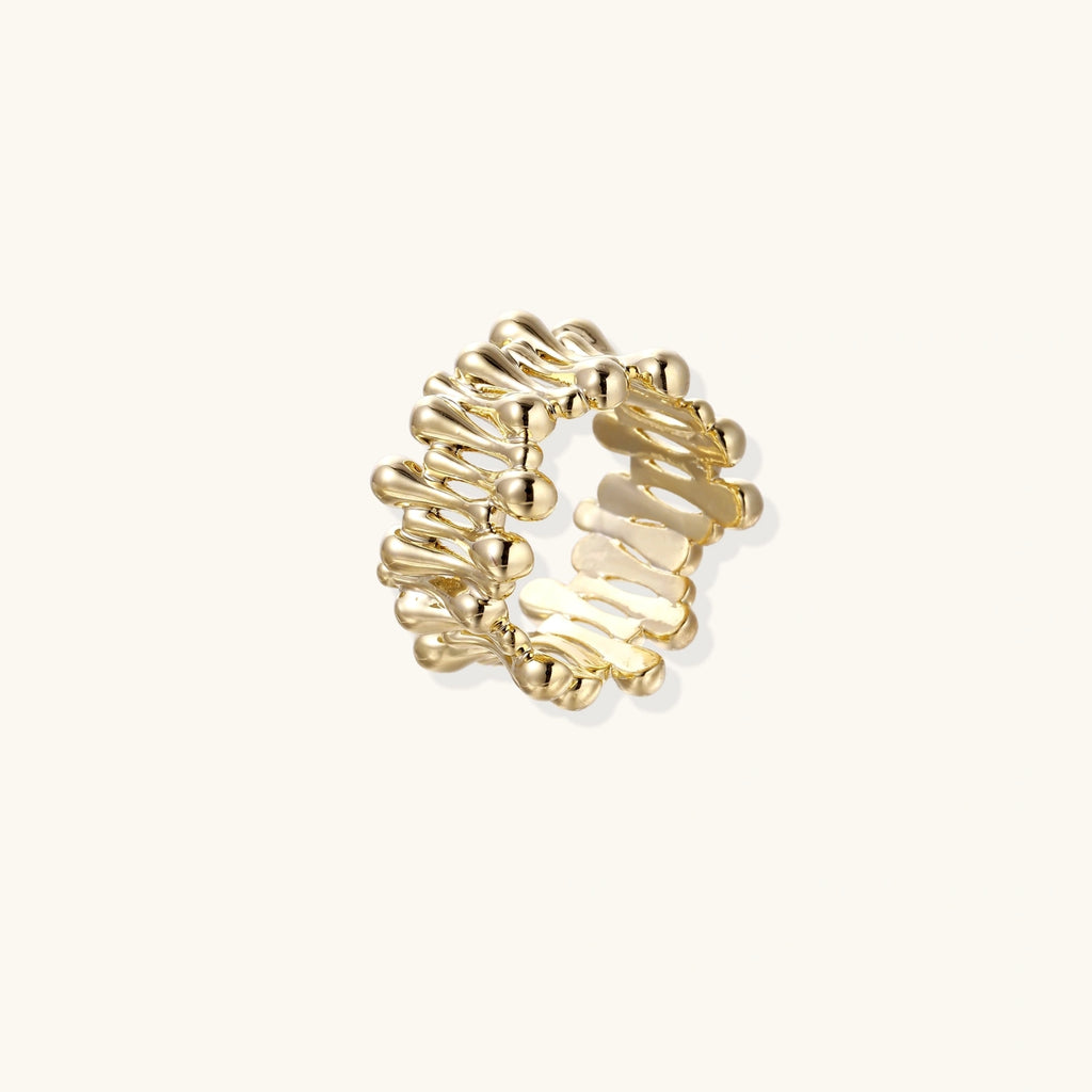Bague Sculpture Corde Dorée