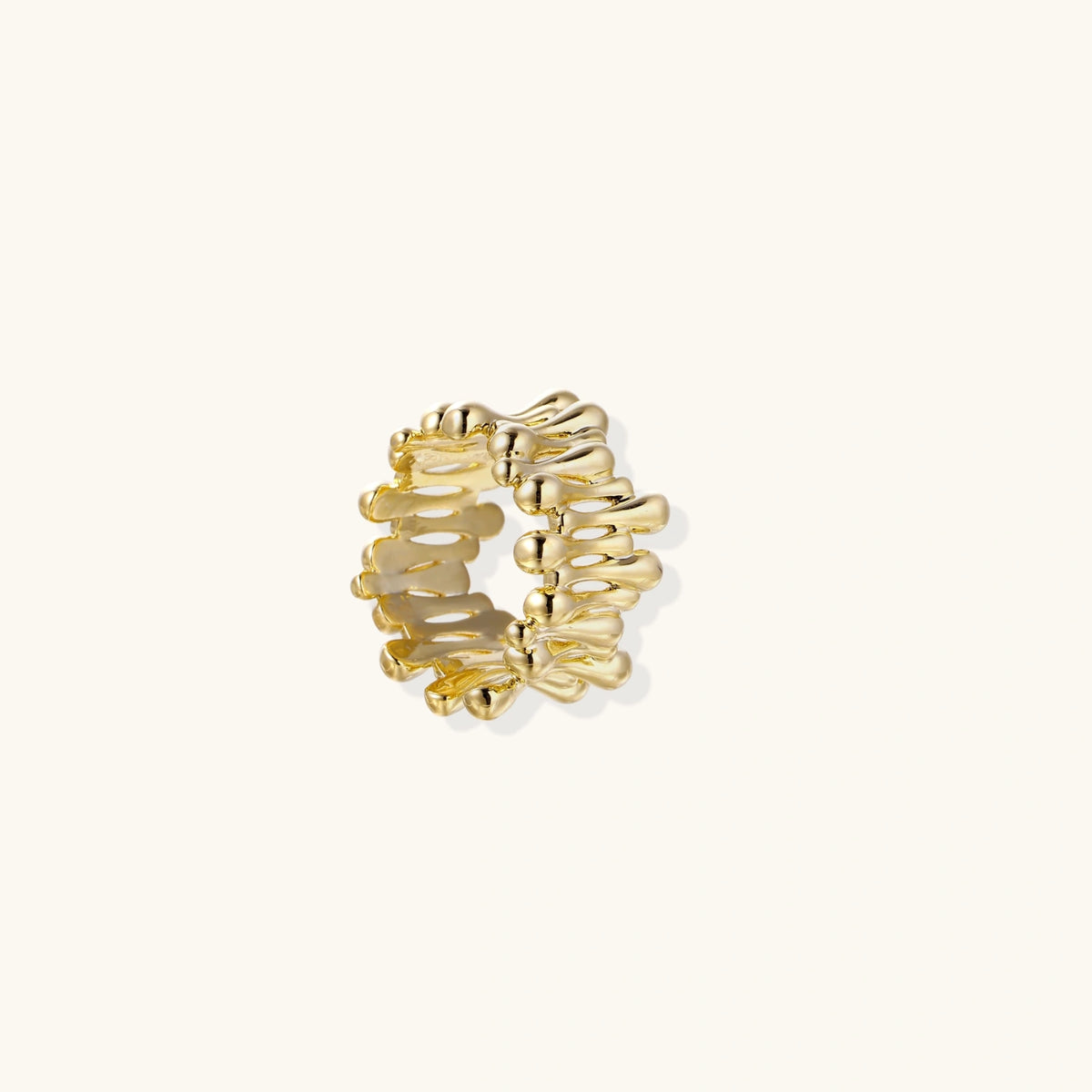 Bague Sculpture Corde Dorée